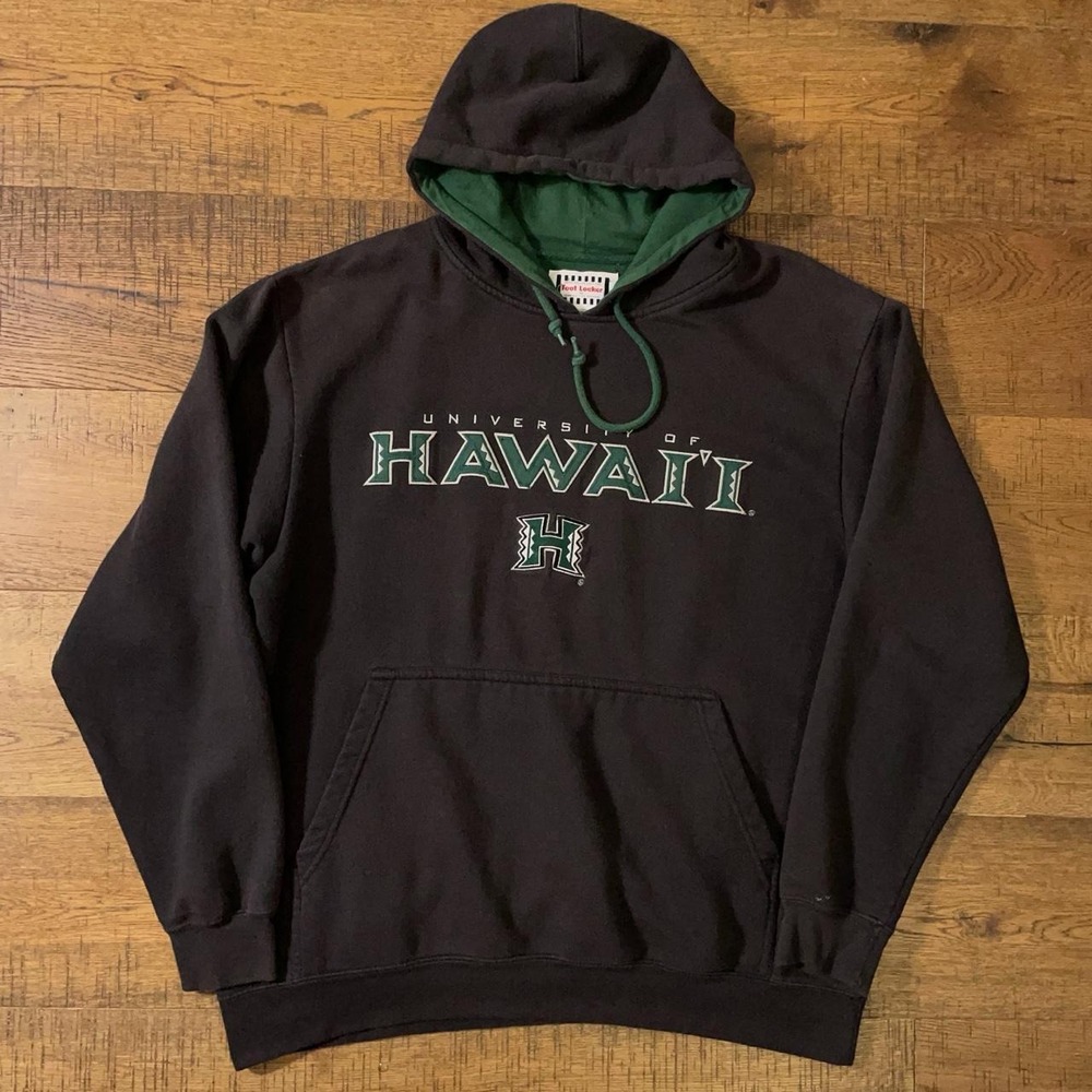 Foot Locker Hawaii Hoodie Mens XL Black Y2K Vintage NCAA Pullover Sweatshirt